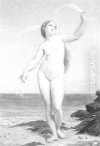 Nymphe Deboout Sur La Plage