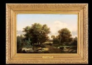 Scene De Campagne, Plaine De Barbizon by Nicolas Louis Cabat