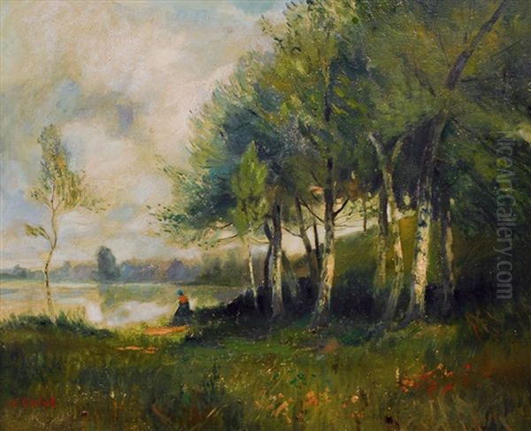 Landscape With Lake And Birches - view 1