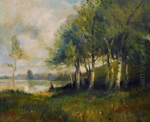 Landscape With Lake And Birches