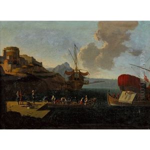 Sudliche Hafenszene by Adriaen Van Der Cabel