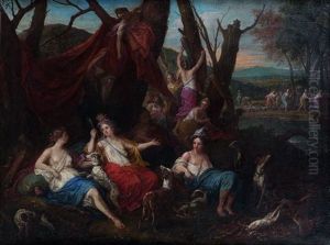Diane Et Ses Compagnes Au Retour De La Chasse by Adriaen Van Der Cabel