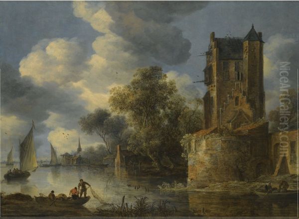 River Landscape With A Bastion - view 1