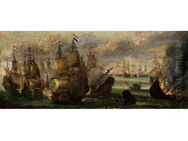 Seeschlacht Mit Hollandischen Schiffen - view 1