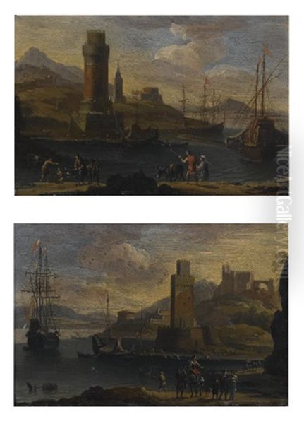 Marina Con Velieri E Figure (+ Another; 2 Works) - view 1