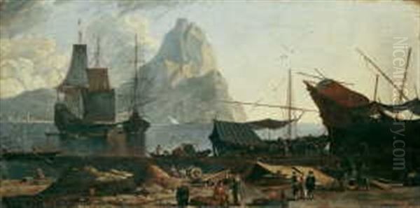 Ein Sudlicher Seehafen (gibraltar?) - view 1