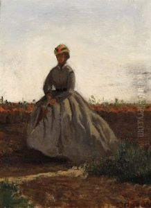 Signora Con Ombrellino by Vincenzo Cabianca