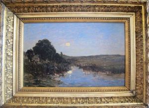 Clair De Lune, Etang Aux Environs De Brive by Louis Alexandre Cabie
