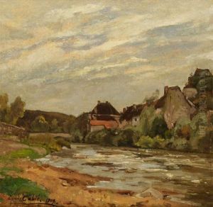 Maison En Bord De Riviere by Louis Alexandre Cabie