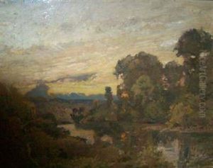 Bords De Riviere by Louis Alexandre Cabie