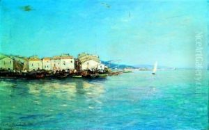 Vue Des Martigues by Louis Alexandre Cabie