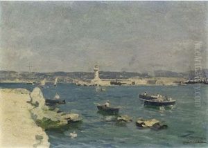 Hafeneinfahrt Von Marseille by Louis Alexandre Cabie