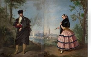 Pareja De Andaluces (pair) by Manuel Cabral Aguado Bejarano