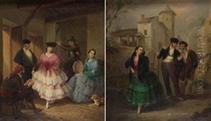 Escenas Populares Andaluzas (pair) by Manuel Cabral Aguado Bejarano
