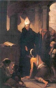 Santo Tomas De Villanueva Dando Limosna by Manuel Cabral Aguado Bejarano