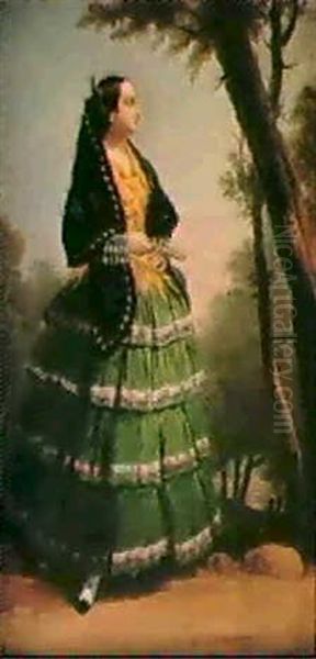 A Spanish Lady With A Fan - view 1