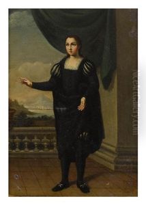 Portrait Of A Lady, Full Length, Wearing A Costume
