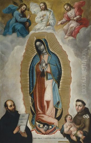 Presentacion De La Virgen De Guadalupe Con La Santisima Trinidad, San Ignacio De Loyola Y San Antonio Como Testigos - view 1