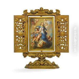 The Assumption Of The Virgin And St. Augustine (recto/verso) by Miguel Cabrera