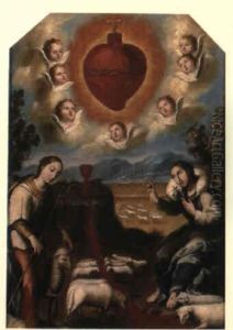 Divino Pastor Y Divina Pastora Con El Sagrado Corazon