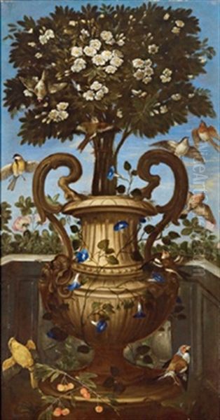Stillleben Mit Blumen Und Vogeln, Natura Morta Con Fiori E Uccellini - view 1