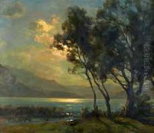 Nuit De Lune, Lac D'annecy, Vue Prise D'albigny