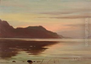Lac Au Crepuscule by Francois Charles Cachoud