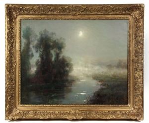 Moonlit Misty Stream