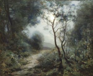 Lisiere Du Bois Au Claire De Lune by Francois Charles Cachoud