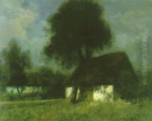 Les Fermes Au Clair De Lune by Francois Charles Cachoud