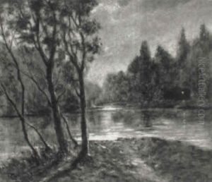 Moonlit Landscape by Francois Charles Cachoud