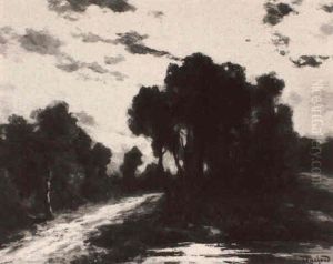 Moonlit Landscape by Francois Charles Cachoud