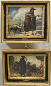 Two Paintings Of Goatherders