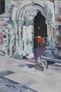 Interior Of Iona Abbey, The Sacristy Door by Francis Campbell Boileau Cadell