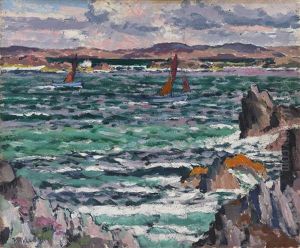 Sailing Boats, Iona (recto); Male Nude (verso) by Francis Campbell Boileau Cadell