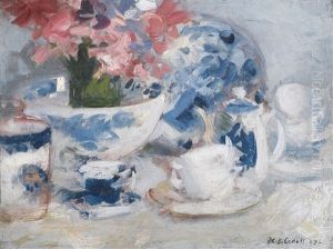 White, Pink And Blue by Francis Campbell Boileau Cadell