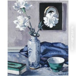 Carnations (+ Wooded Landscape; Verso) by Francis Campbell Boileau Cadell