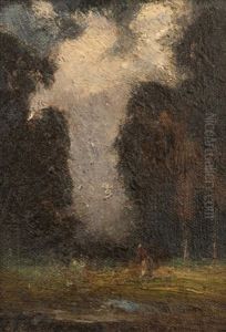 Figure In A Eucalyptus Landscape by Giuseppe Cadenasso
