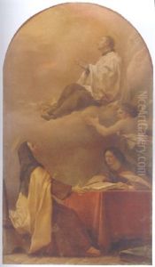 Saint Teresa Dictating Her Memoirs In The Presence Of Saint Luigi Gonzaga