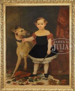 Boy In Black Dress With Greyhound Dog Boy In Black Dress With Greyhound Dog