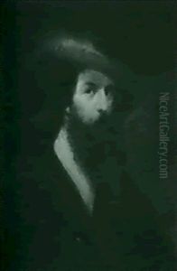 Portrait Of A Gentleman With A                              Plumed Hat by James H. Cafferty