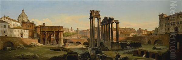 Rome, A View Of The Forum In Afternoon Light - view 1