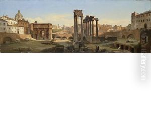 Roma: Il Foro Romano by Ippolito Caffi