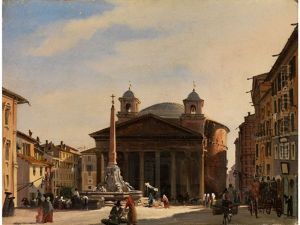 Das Pantheon In Rom by Ippolito Caffi