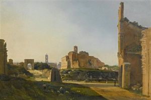 Romische Stadtansicht Mit Dem Forum Romanum by Ippolito Caffi