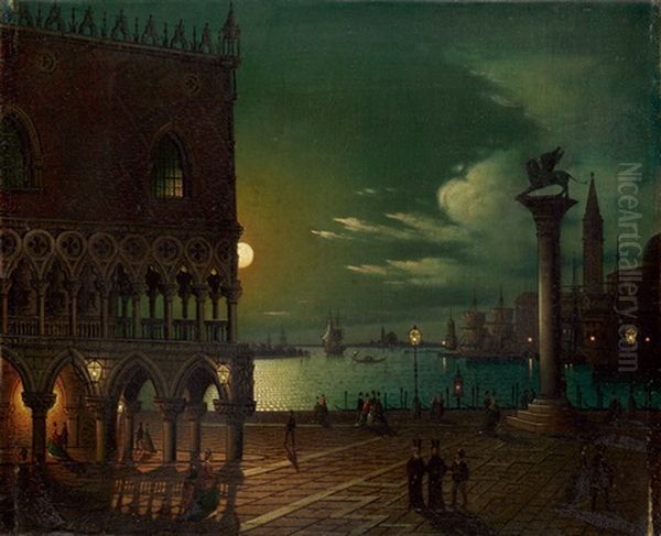Markusplatz In Venedig Im Mondlicht - view 1