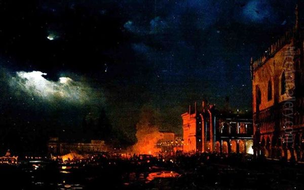 Festa Notturna Sul Molo Di San Marco In Occasione Dei Festeggiamenti Per L'arciduca Massimiliano D'asburgo - view 1