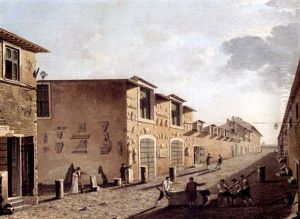 Rome, A View Of Canova's Studio In Via San Giacomo by Ippolito Caffi