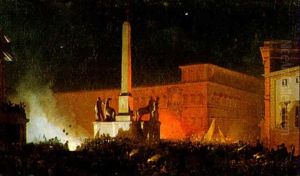 Pio Ix Dalla Loggia Del Quirinale Benedice L'italia Risorgente by Ippolito Caffi