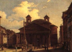 Piazza Della Rotonda by Ippolito Caffi